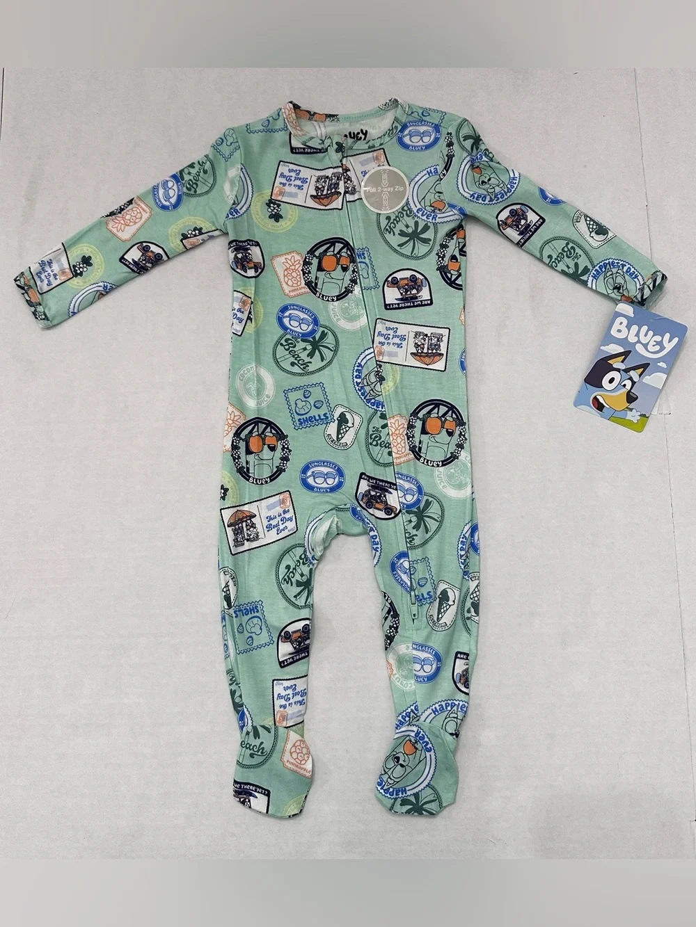 Bluey Baby Boy Cozy and Comfortable Viscose 2-Way Zip Footed 1 pc Sleep N Play